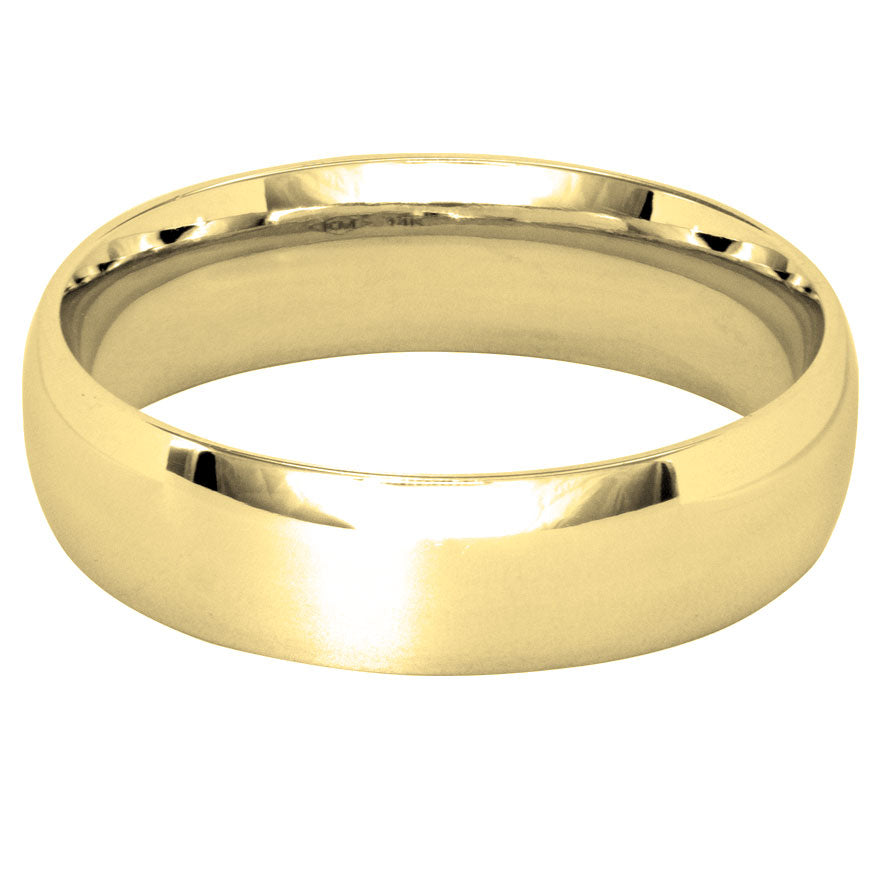 Low Dome Comfort Fit Wedding Band in 14K Yellow Gold (5MM)