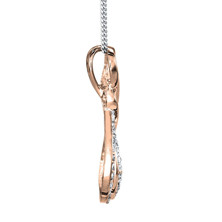 Infinity Diamond Pendant Necklace in 10K White and Rose Gold (0.08ct tw)