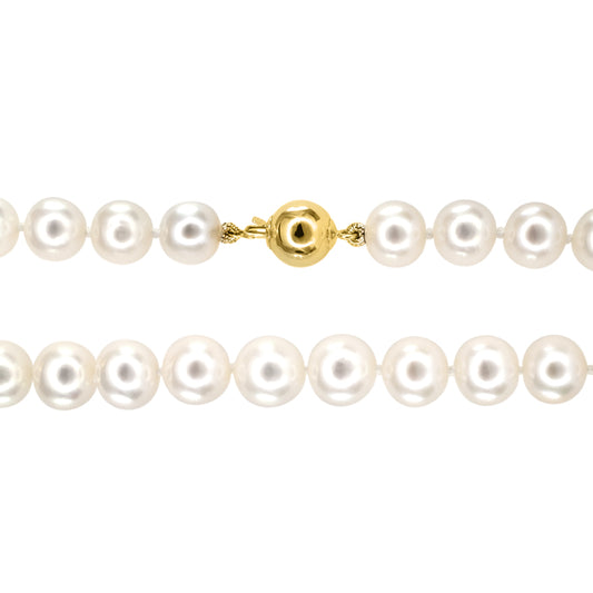 17” 9-9.5mm Pearl Necklace in 14K Yellow Gold