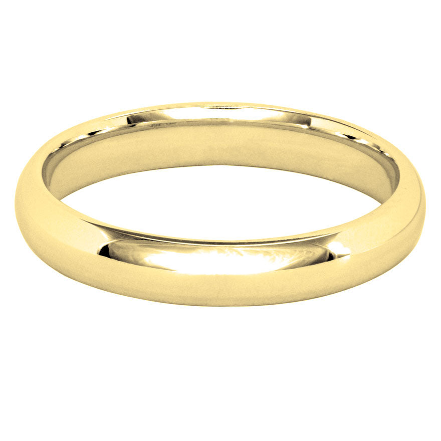 Low Dome Comfort Fit Wedding Band in 14K Yellow Gold (3MM)