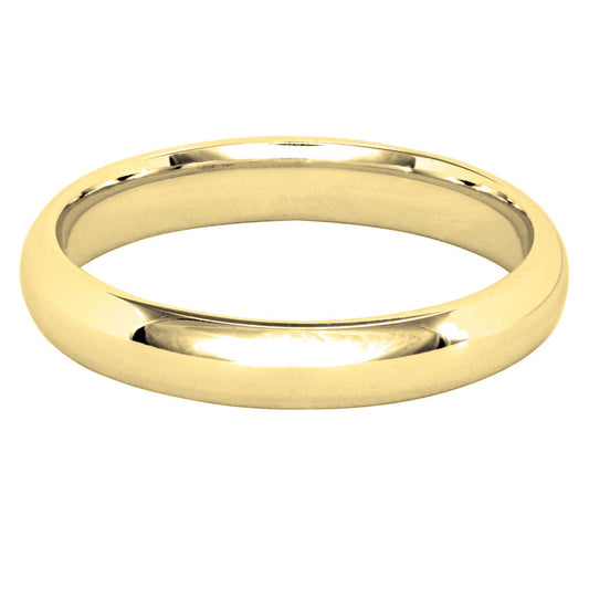 Low Dome Comfort Fit Wedding Band in 14K Yellow Gold (3MM)