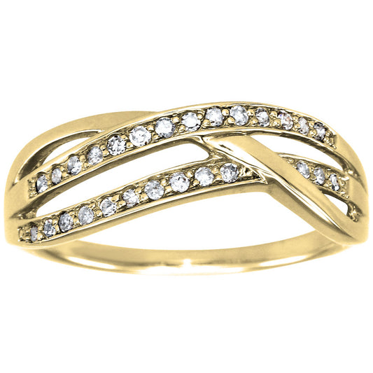 Multi-Strand Diamond Wedding Band in 10K Yellow Gold (0.15ct tw)