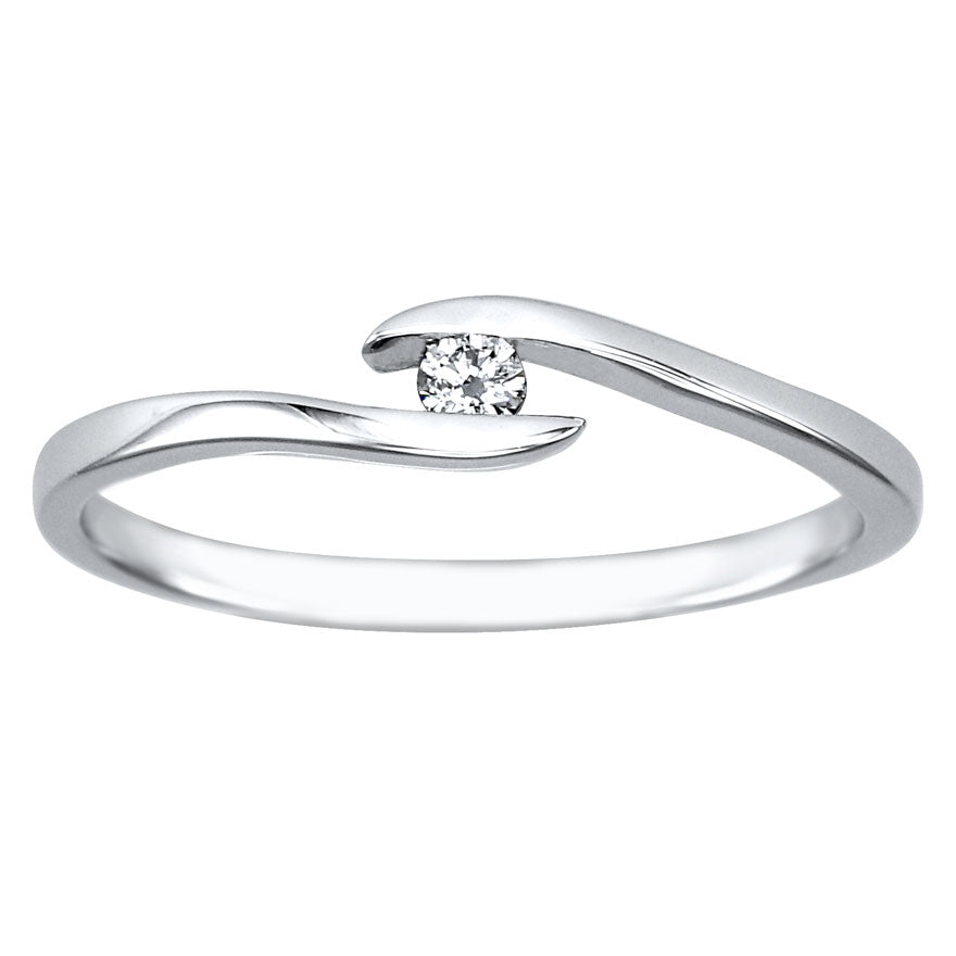 Solitaire Diamond Promise Ring in 10K White Gold (0.05ct tw)